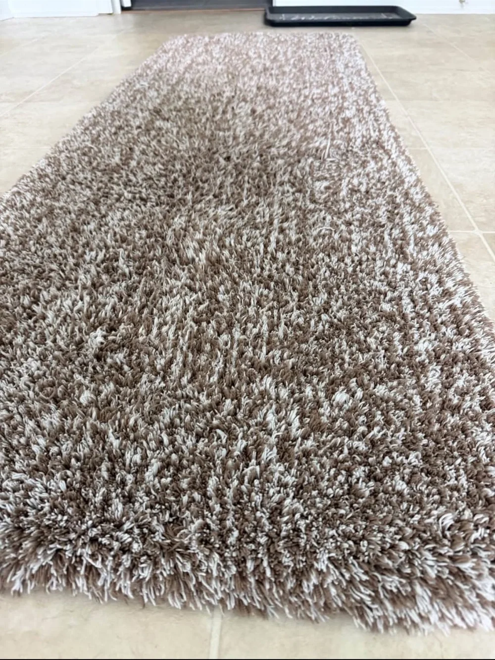 Plush Brown Shag Runner Rug -